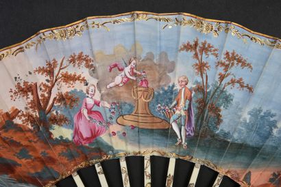 null The oath, circa 1770-1780
Folded fan, the double sheet of paper painted with...