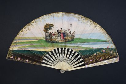 null Cherries, ca. 1830
Folded fan, the double sheet in etched paper and enhanced...