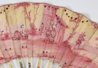 null Camaïeu de rose, circa 1780
Folded fan, of small size, intended for a young...
