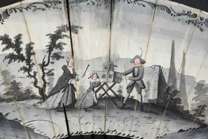 null Optics viewer, circa 1780
Folded fan, the double sheet of paper painted with...