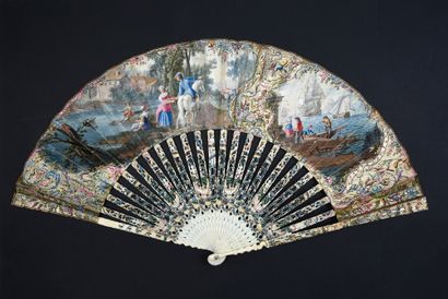 null Hunting and Fishing, ca. 1760
Folded fan, the skin sheet painted asymmetrically...