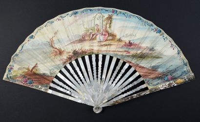 null Under the spell, circa 1760
Folded fan, the leaf in skin, lined with paper,...