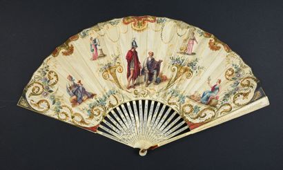 null Aeneas and Mentor, circa 1790-1800
Folded fan, the leaf in skin, mounted in...