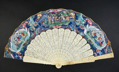 null The Young Child, China, ca. 1850
Folded fan, the double sheet painted on both...