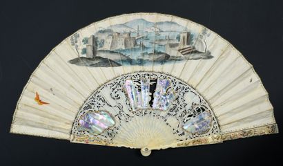 null Les amours du pèlerin, ca. 1750-1760
Folded fan, the double skin sheet (cabretille)...
