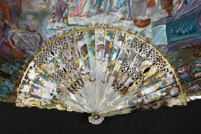 null The Wedding of Asnath and Joseph, circa 1750
Folded fan, the skin sheet, lined...