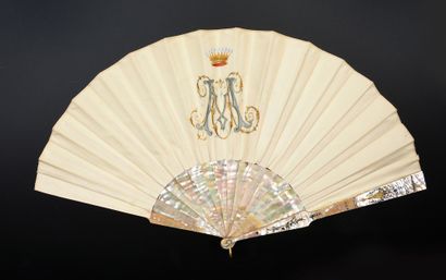 null Gustave Lasellaz (1841-1918),Les hommages galants, circa 1890-1900
Folded fan,...