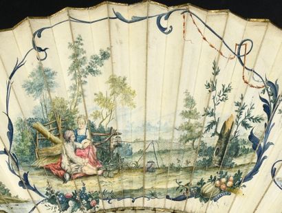 null Hunting with a Net, ca. 1740-1750
Folded fan, the skin sheet, mounted in English,...