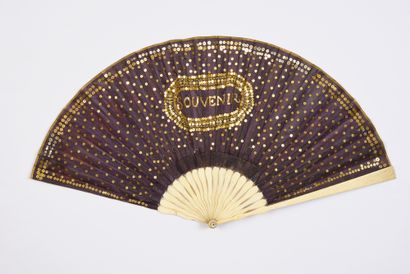 null Souvenir, circa 1790-1800
Folded fan, the purple silk leaf, color of mourning,...