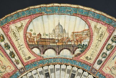 null The dome of the basilica, circa 1770-1780
Folded fan, known as the "Grand Tour",...