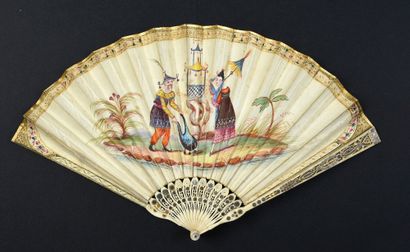 null Chinese inspiration, circa 1800-1820
Folded fan, called "Lilliputian", the skin...