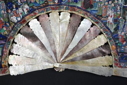 null Mother-of-pearl reflections, China, mid-19th century Folded fan, the double...