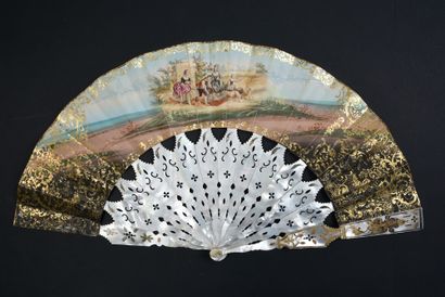 null The Kindness of Alexander, ca. 1840-1850
Folded fan, the double sheet in lithographed...