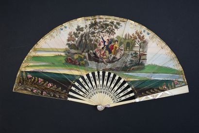 Cherries, ca. 1830
Folded fan, the double...