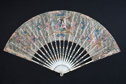 null Silk lace, ca. 1760-1770
Amazing folded fan, the silk leaf worked to create...