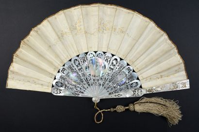 null Sleeping Lovers, ca. 1880
Folded fan, painted silk sheet of Venus in company...