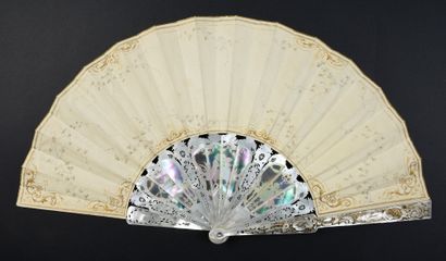 null The Fortune Teller, ca. 1890-1900
Folded fan, the double sheet in skin, painted...