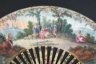 null Encounter in the countryside, circa 1770-1780
Folded fan, the leaf in skin,...
