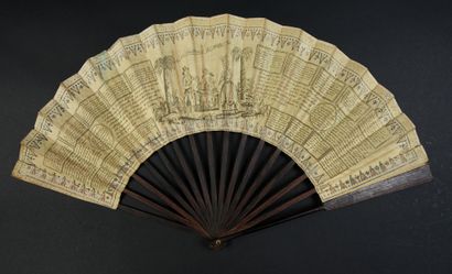 null La constitution des amours, circa 1790
Folded fan, the double sheet of engraved...