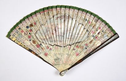 null Les amours pastorales, circa 1700-1720
Broken type fan in ivory* cut with stylized...