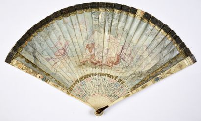 null The Abduction of Europa, circa 1700
Broken type ivory fan* painted with the...