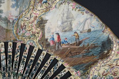 null Hunting and Fishing, ca. 1760
Folded fan, the skin sheet painted asymmetrically...