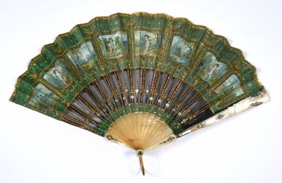 Donzel, Les amours, circa 1900
Folded fan,...