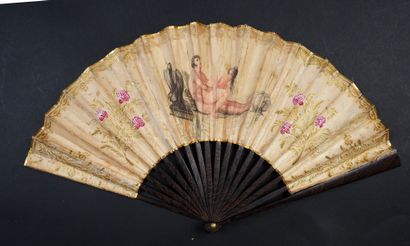 null Carnal relations, circa 1830
Very rare folded fan, pornographic, the double...