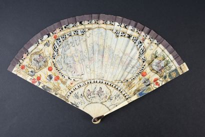 null Music in the garden, circa 1700-1720
Broken type fan of carved, engraved and...