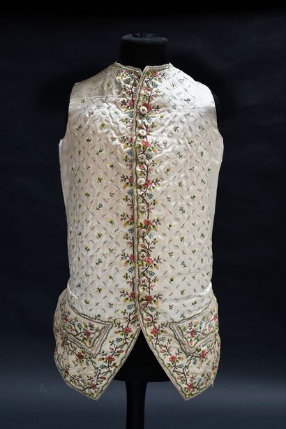 Embroidered waistcoat, mid 18th century,...