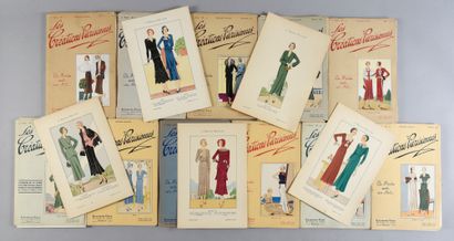 null Les Créations parisiennes, ensemble de onze numéros, 1930-1931, Editions Bell,...