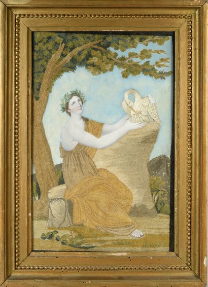 Allegory of Charity, embroidery, early 19th...