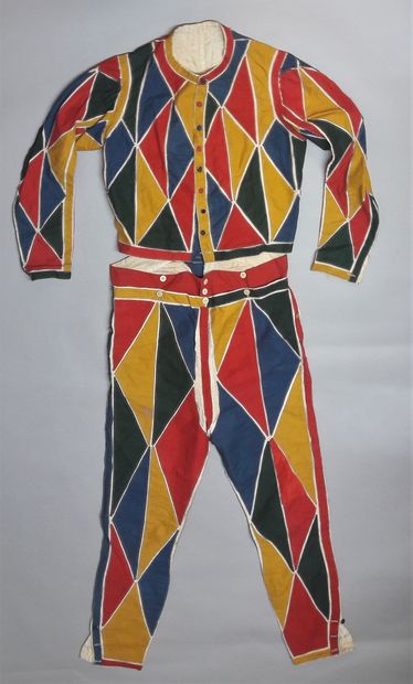  Harlequin suit for a cross-dressing ball, last third of the 19th century, linen...