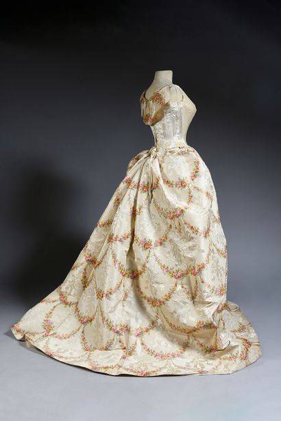 null Parties d'une robe de bal, attribué à Worth, vers 1895, corsage baleiné, simple,...
