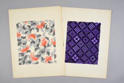  Set of models of fabrics for fashion, 1950-1970 approx., gouache and ink on paper;...