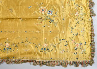  Important embroidered bedspread, workshops of Canton, China for Europe, late 18th...