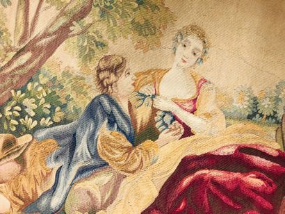 null Tapisserie, Aubusson, style XVIIIe siècle, tapisserie laine et soie à décor...