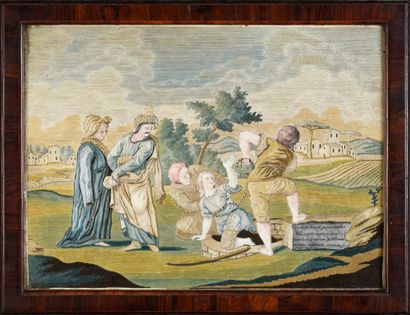 null L'Histoire de Joseph, remarquable suite de huit tableaux en fils collés, seconde...