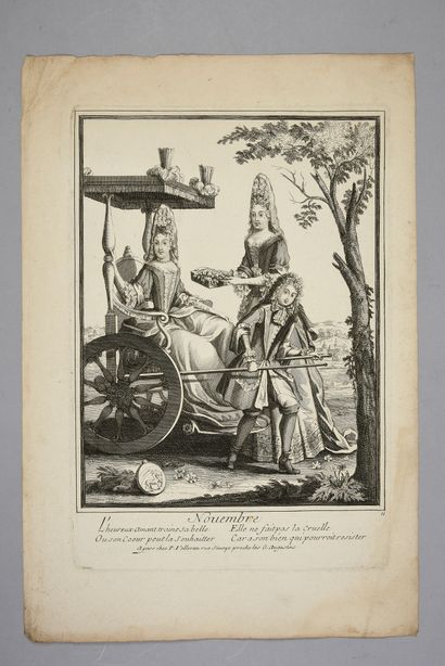 null The months of the year, set of eleven allegorical engravings, in Paris rue Savoye...
