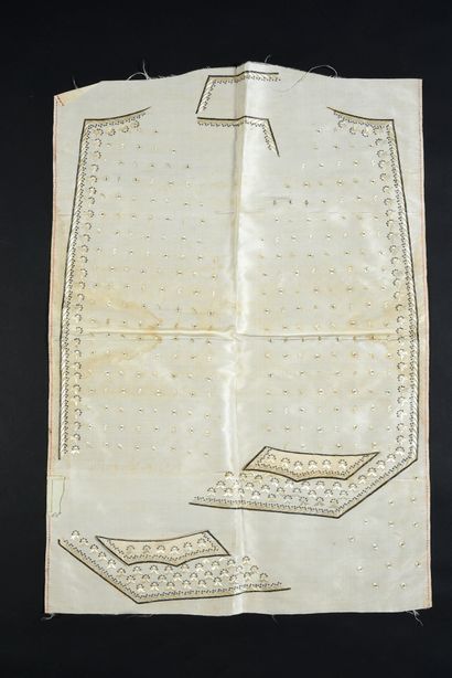  Gilet d'un habit de Cour en pièce brodé à disposition, début du XIXe siècle, gilet...
