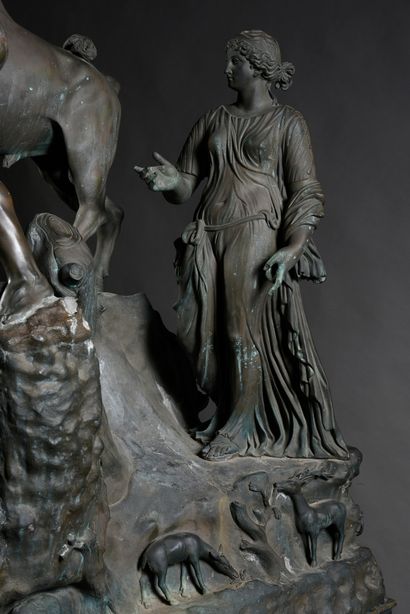 Michele AMODIO (Actif à Naples de 1850 à 1890) 
After the Antique
The Farnese Bull.
Monumental...