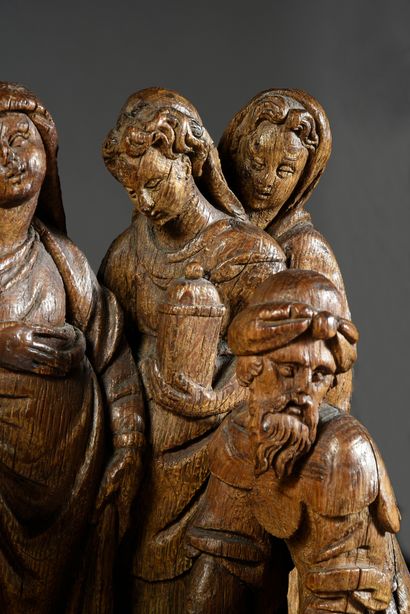 Nord de la France ou Flandres, XVIe siècle 
Entombment, carved oak altarpiece. Christ,...