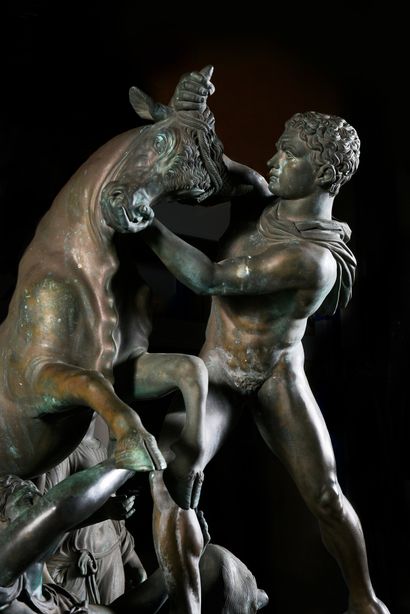 Michele AMODIO (Actif à Naples de 1850 à 1890) 
D'après l'Antique
Le taureau Farnèse.
Monumentale...