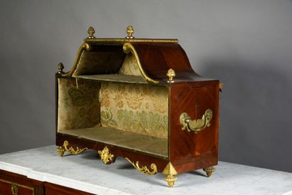 null Amaranth veneer cabinet with beautiful ornamentation of chased and gilt bronze....