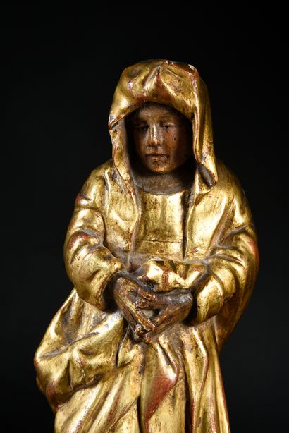 Ecole Burgondo-flamande vers 1500 
Virgin and holy figure (Joseph of Arimathea or...