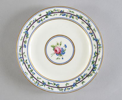 null Early 19th century Sèvres porcelain fruit plate About 1800-1802, Sèvres blue...