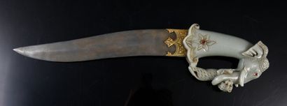 null Indian ceremonial dagger with elephant head
Important khanjar pommel in white...