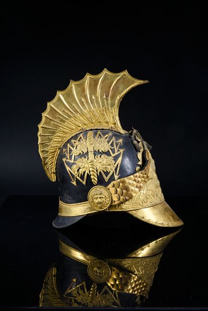 null Rare casque d'officier de Gendarme de la Maison du roi, modèle 1814. Bombe en...