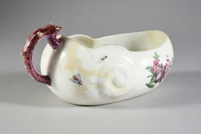 null An 18th-century Vincennes porcelain oval snail or bourdaloue chamber pot About...