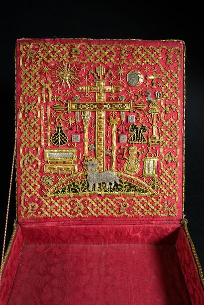 null Precious gold and silver embroidery corporalier, probably Spain, circa 1600,...
